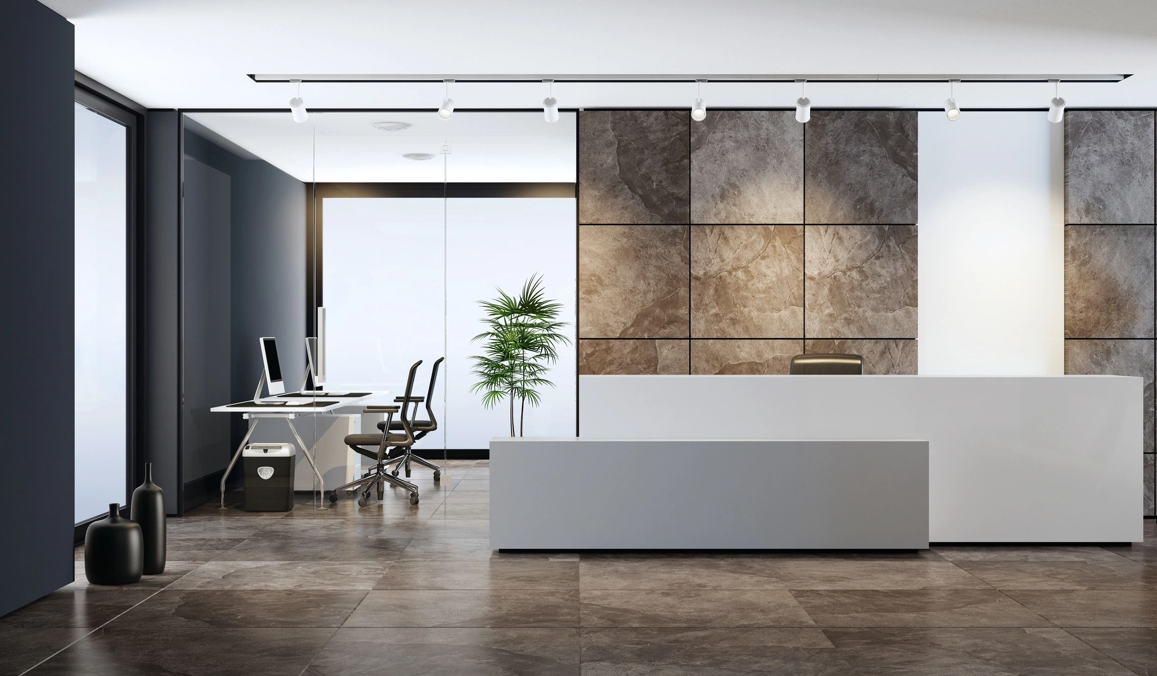 luxury real estate agency office modern